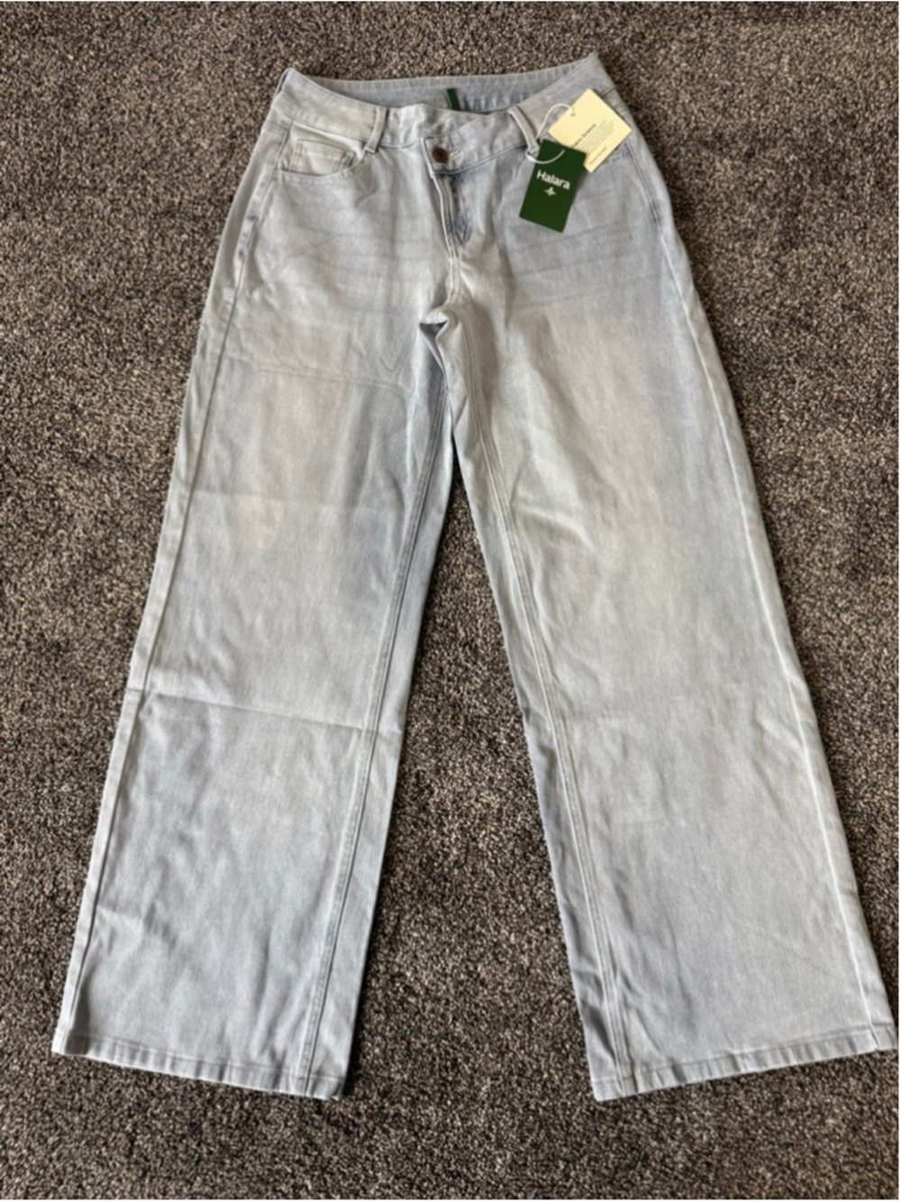 Halara Flex™ Asymmetric Low Rise Baggy Wide Leg Washed Jeans Size Small Long - Picture 5 of 16